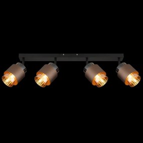Globo 15560-4C - Corp de iluminat tip spot MILLEY 4xE27/40W/230V, negru/bronz