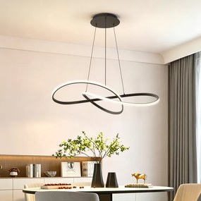 Brilagi - Lustra LED reglabilă pe cablu INFINITY LED/80W/230V 80x80 cm neagră + telecomandă