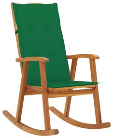 Balansoar cu perne, lemn masiv de acacia 1, Verde, 120 x 50 x 3 cm