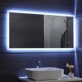 Aquamarin Oglindă de baie cu iluminare LED, 120 x 60 cm