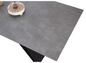 Masa dining extensibila, beton neagra, 160-200x90 cm, MAJED