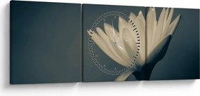Tablou cu flori (cu ceas) (90x30 cm)