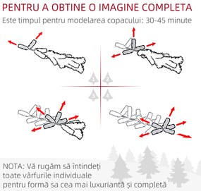 HOMCOM Brad de Crăciun Înzăpezit Înalt, 980 de Ramuri, Ø80x225 cm, Verde | Aosom Romania