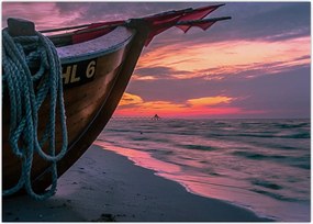 Tablou -Barcă la mal (70x50 cm)