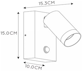 Lucide 09831/01/31 - Lampă de exterior cu senzor TAYLOR 1xGU10/50W/230V IP54