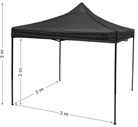 Cattara 13342 Cort de petrecere foarfecăimpermeabil, gri , 3 x 3 m