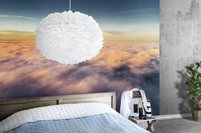 Abajur XL modern cu pene de gasca EOS alb, 75cm