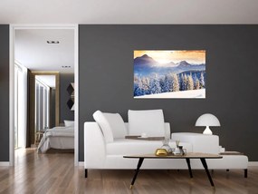 Tablou - Peisaj montan în timpul iernii (90x60 cm)