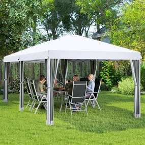 Outsunny Foisor de gradina cu plasa de tantari, alb, 3x6m | Aosom Romania