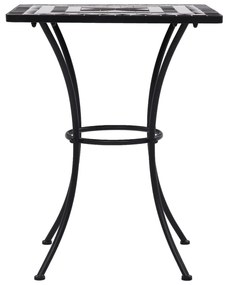 Set de bistro mozaic, 3 piese, negru  alb, placa ceramica Alb si negru, Patrat, 3