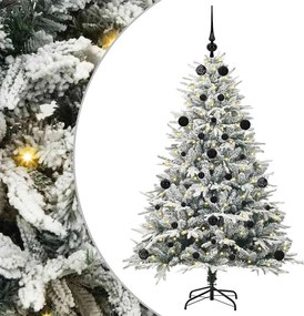 vidaXL Brad de Crăciun artificial pre-iluminat cu set de bile Verde