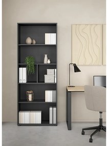 Bibliotecă gri antracit 80x205 cm Sign – Tvilum
