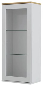 Vitrină cu ușă Tenzo Dot, înălțime 95 cm, alb