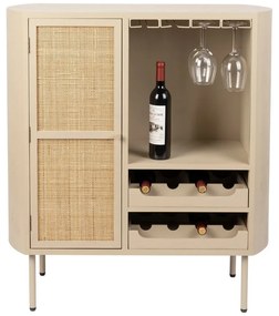 Dulap vinotecă crem din ratan pentru 8 sticle, 90x100 cm Amaya – White Label