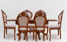 Scaun lemn masiv clasic Briston cu Spătar Tapițat, 48 × 59 × 108 cm