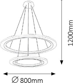 Rabalux 2429 - Lustră LED ADRIENNE LED/62W/230V argintiu