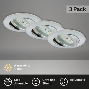 Briloner 7296-039 - Set 3x LED plafonieră încastrată pentru baie 1xLED/6,5W/230V IP23