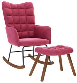 vidaXL Scaun balansoar cu scaun Wine Red Velvet