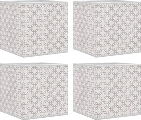 vidaXL Cutii depozitare pliabile 4 buc. crem 32x32x32cm textil nețesut