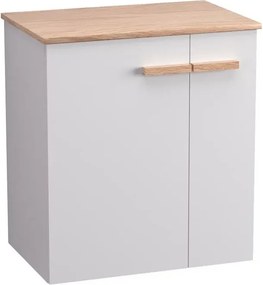 Set dulap alb Krofam e-L_WOOD 59 cm, blat maro Krofam e-L_WOOD 61 cm