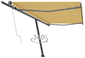 vidaXL Copertină autonomă retractabilă automat galben&amp;alb 500x300 cm