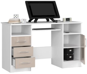 Masă PC Aziza (Alb + cappuccino lucios). 1069943