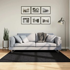 vidaXL Covor pufos &quot;PAMPLONA&quot; cu fire înalte, negru modern, 160x160 cm