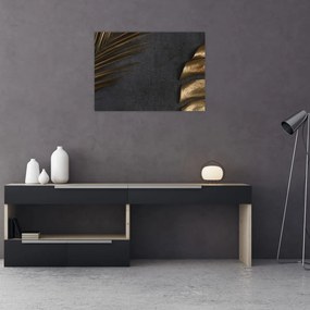 Tablou cu frunze aurii (70x50 cm)