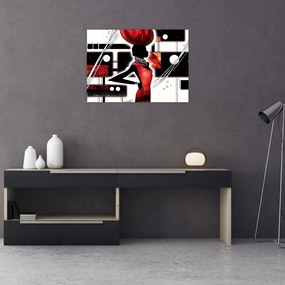 Tablou picuturii cu damă străveche (70x50 cm)