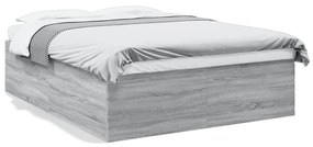3280914 vidaXL Cadru de pat, gri sonoma, 160x200 cm, lemn prelucrat