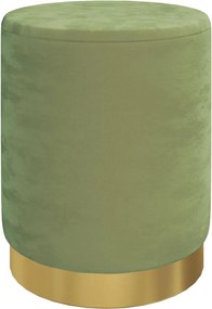 vidaXL Taburet depozitare rotund, verde muştar, catifea 31 x 37 cm
