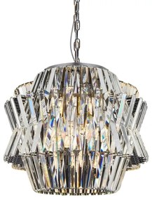 Lustră de cristal pe lanț CROWN 12xE14/40W/230V crom