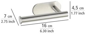 WENKO 24166100 - Suport pentru hârtie igienică TURBO-LOC OREA MATT 16x7 cm inox/argintiu