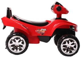 Masinuta cu Functie de Trotineta Fara Pedale Pentru Copii NOVOKIDS™ ATV No Fear Rider, Maxim 25 Kg, Cu Melodii, Sezut comfortabil, Rosu cu Negru