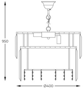Lustră pe lanț Zuma Line 19101/8 CAMILLE 8xE14/40W/230V auriu