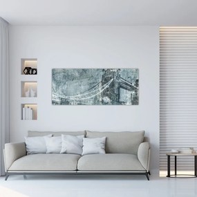 Tablou - Tower Bridge în tonuri reci (120x50 cm)