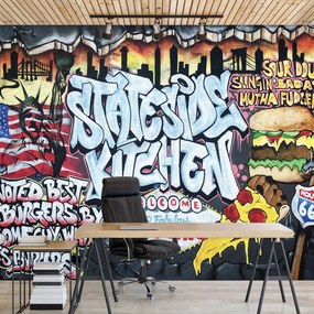 Fototapet - Cel mai bun burger - Graffiti (254x184 cm)
