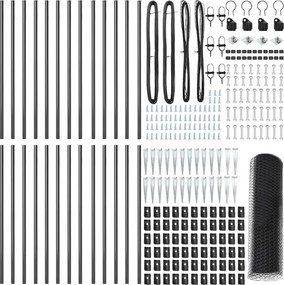 vidaXL Stâlp de gard. Gri 50 x 0,5 m (13 mm plasă) Oțel și PVC