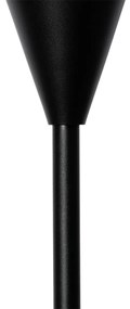 Lampa de podea moderna neagra cu sticla opal - Drop