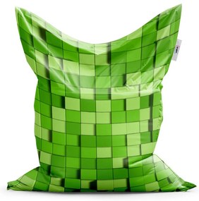 Sac de șezut Classic Green Blocks 3D - pentru copii, verde