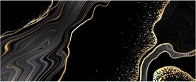 Tablou - Marmură negru - auriu (120x50 cm)