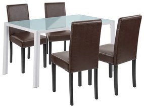 Set de masă Mira 4+1 alb-maro