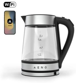 Cana electrica AENO AEK0001S, 2200W, 1.7 L, Сticla, Wi-Fi, Strix, Negru