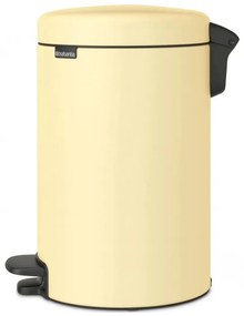 Cos de gunoi cu pedala Brabantia NewIcon 1008844, 12 L, Inchidere lina, Baza antiderapanta, Galben