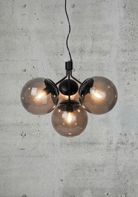 Lustra stil modern, extravagant Ivona negru/ sticla fumurie