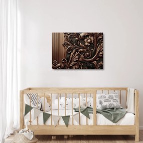 Tablou pe sticlă - Model din lemn (70x50 cm)