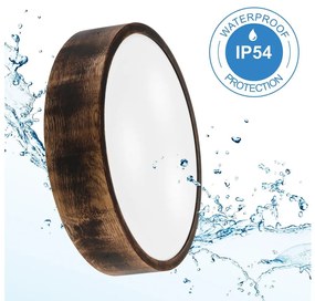 Plafonieră baie OAK SMOKY 3xE27/15W/230V IP54, 37,5 cm, stejar maro