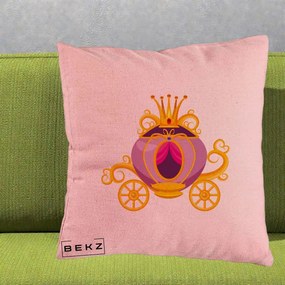 Perna Decorativa Trasura Regala Aurie, 40x40 cm, Roz, Husa Detasabila, Perna Inclusa, BEKZ®