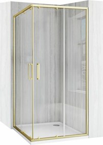 Cabina de dus patrata cu usi glisante auriu periat Rea City 80x80 cm
