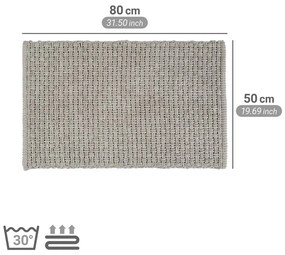Covoraș de baie gri din material textil 50x80 cm Ecoli – Wenko